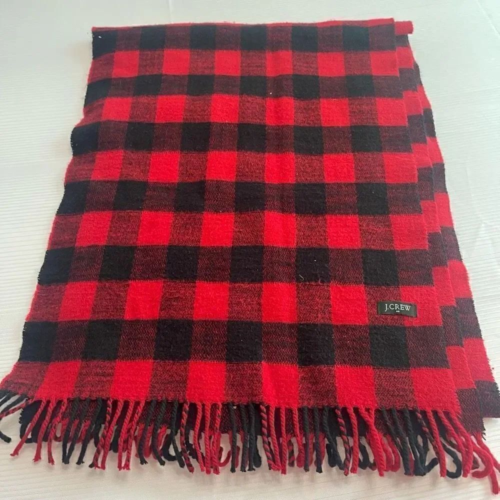 J. Crew Red Black Lumberjack Scarf Soft